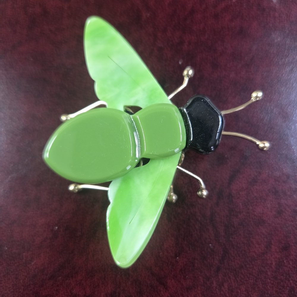 Green and Black Insect Brooch